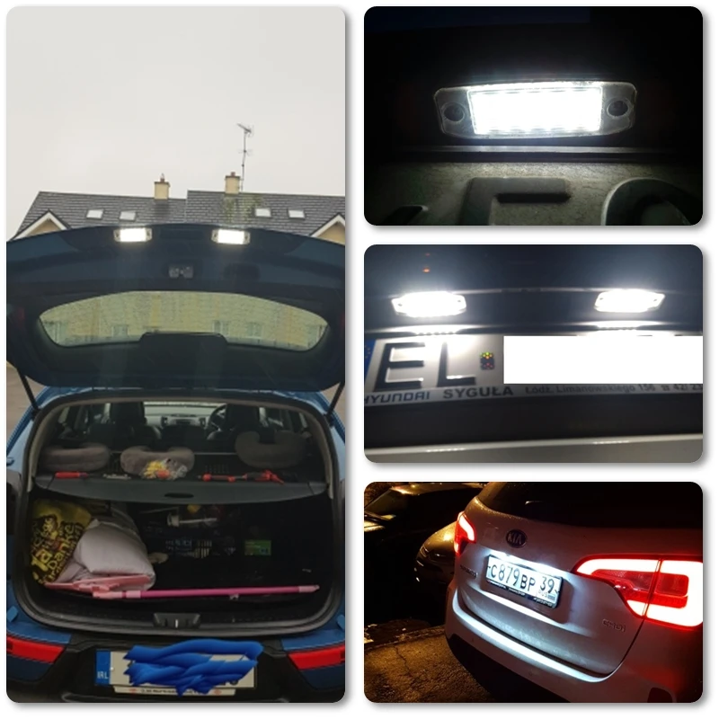 18-SMD Высокое качество Led SMD номерной знак светильник лампы для Kia Sportage 11-15 автомобиль-Стайлинг транспортных средств белый задний фонарь
