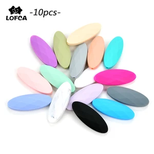 LOFCA, 10 шт.лот, силиконовые бусины маркиза, не содержит бисфенола А, для детского прорезывателя, для самостоятельного изготовления ожерелья для прорезывания зубов, силиконовые свободные бусины, детская игрушка, для жевания