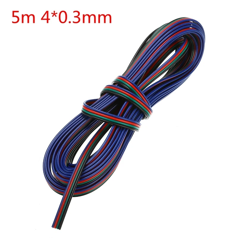 4pin 5 м/10 м динамик удлинитель провода 22 Awg провод RGB + белый Соединительный кабель