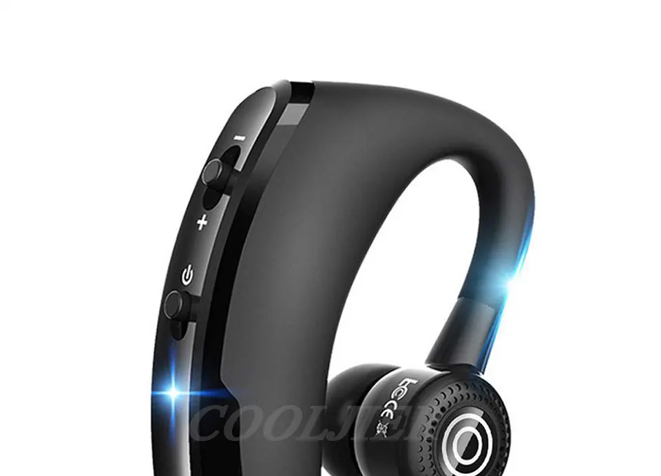 COOLJIER, новинка, беспроводные Bluetooth наушники, V9, стерео, деловая гарнитура, свободные руки, ушные крючки, наушники с микрофоном для iPhone XR X 8