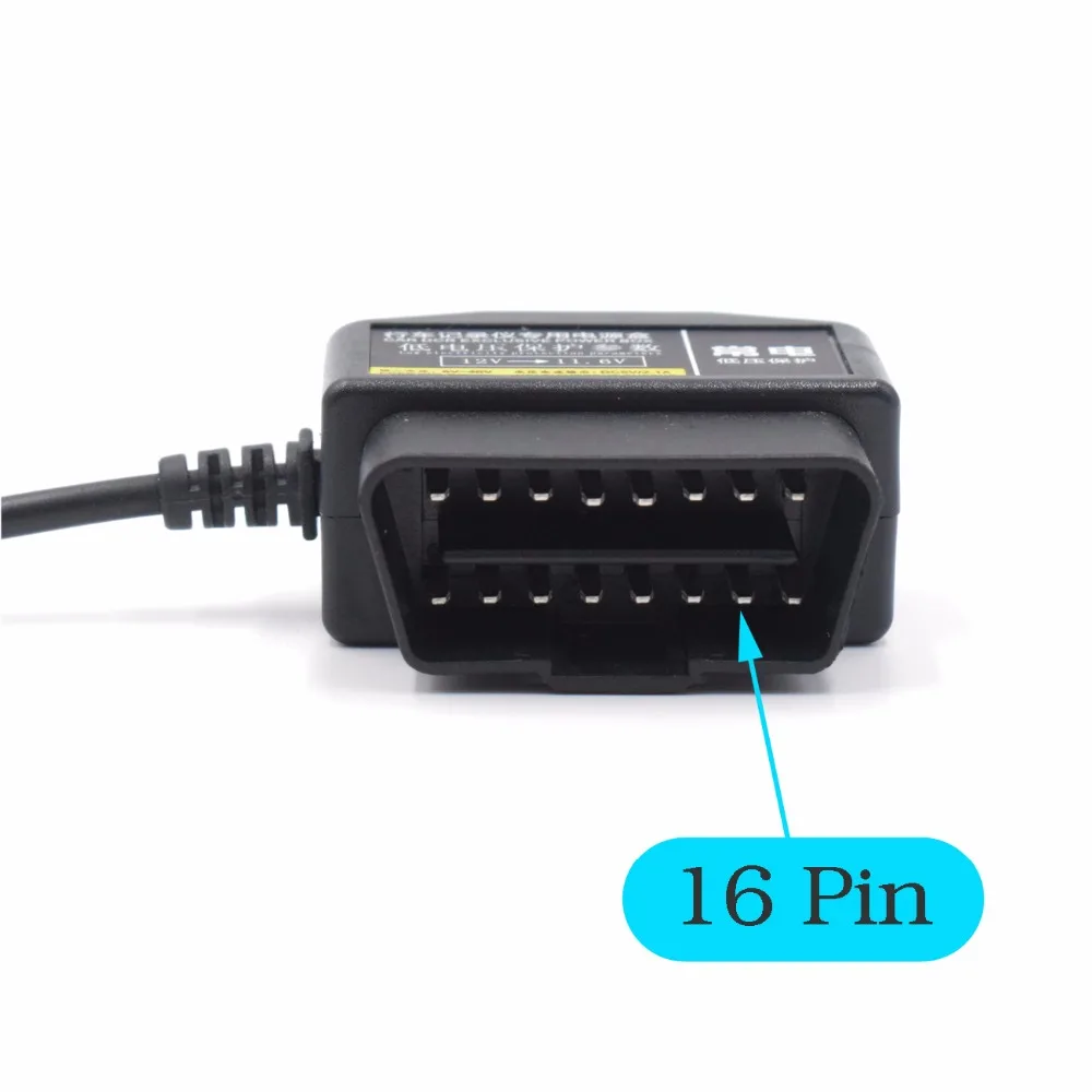 Кабель-преобразователь XCGaoon OBD 16-контактный автомобильный DC-DC с USB-портом и