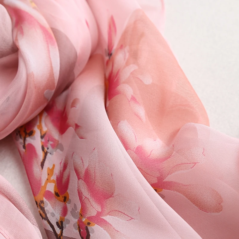 20 шт. дизайнер продукт с цветочным рисунком шарфы Гладкий креп Великолепная