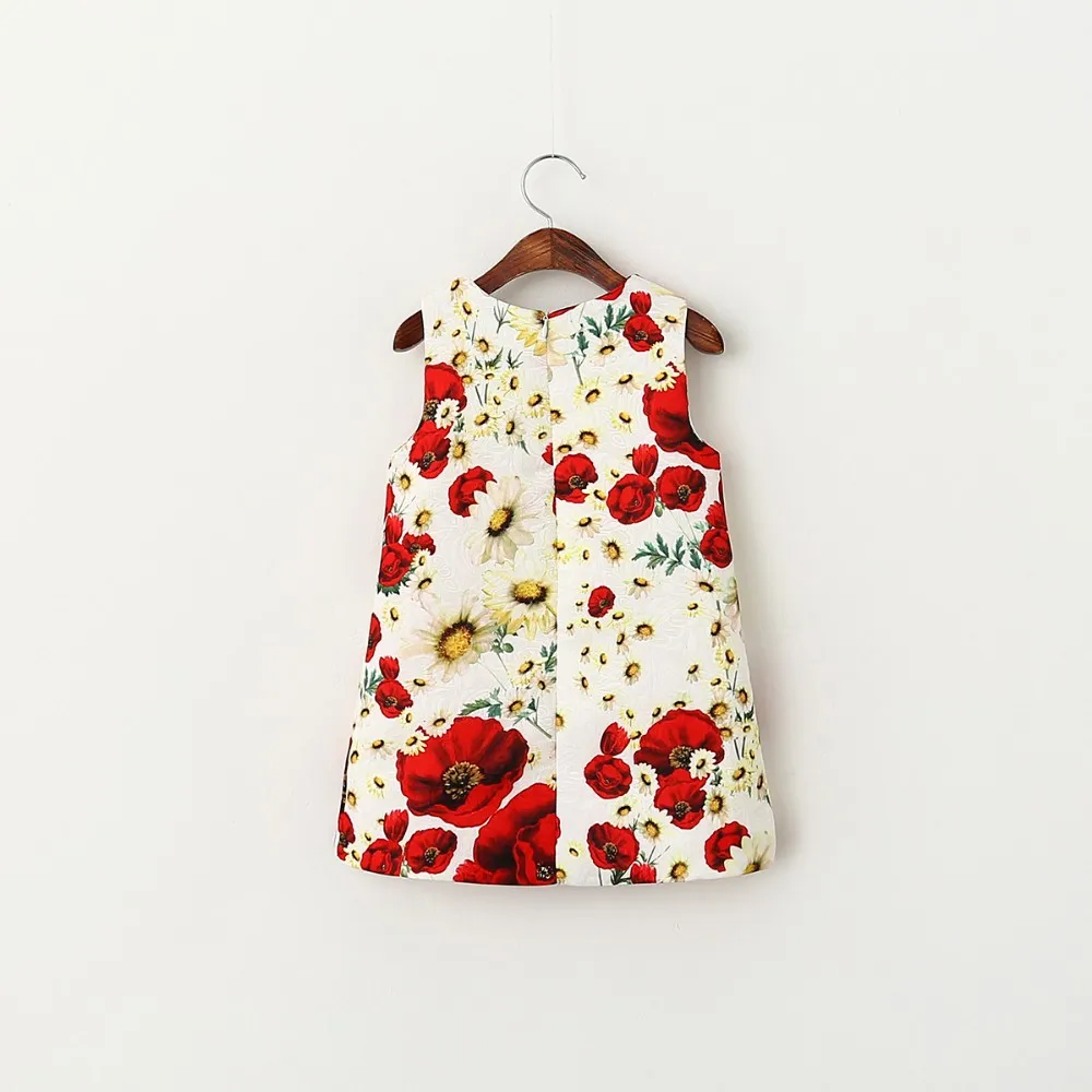 Kids Dresses For Girls Spring Toddler Girl Princess Dress Floral Print Children's Clothing Party Wear A-line Black | Детская одежда