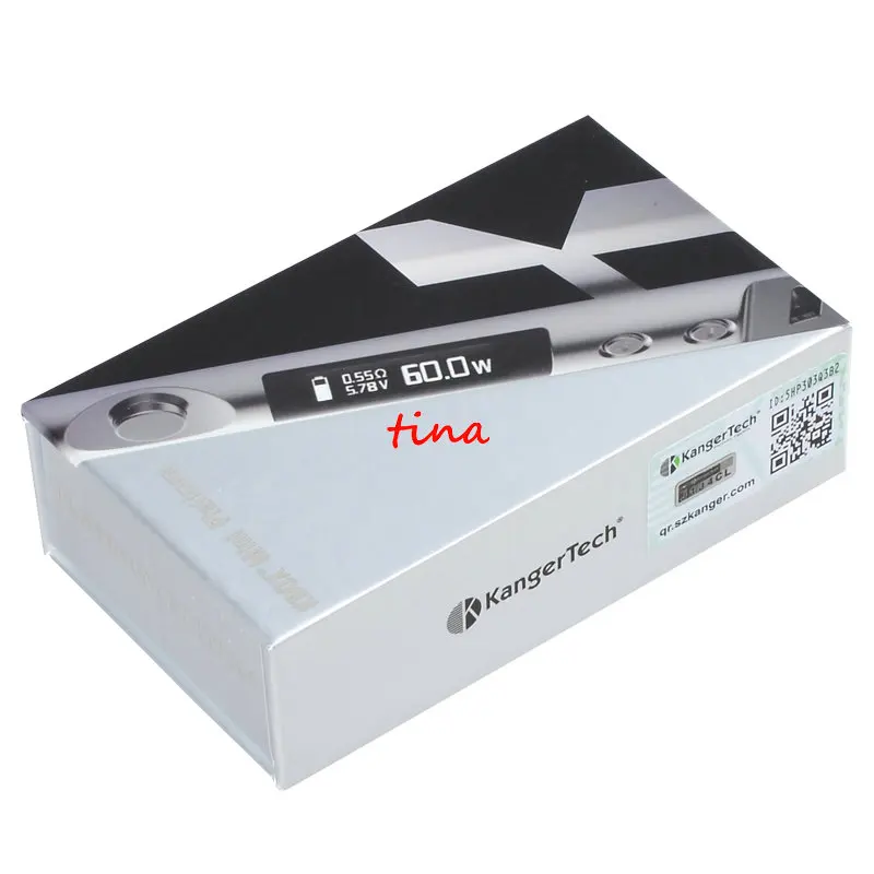 Original Kanger KBOX Mini Platinum Box Mod Temperature Control TC 60W silver for 18650 Battery free shipping |