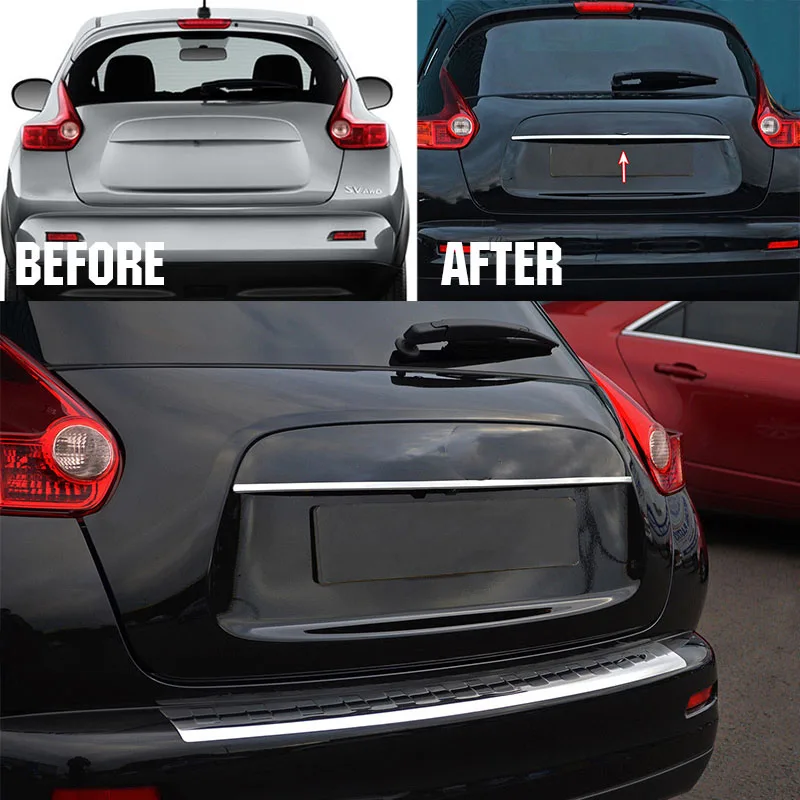 AX для Nissan JUKE 2011- хромированная задняя дверная ручка грузовика кромка формовочная задняя дверь полоса сталь задняя крышка ворот Отделка