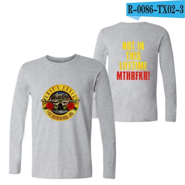 gray Guns and Roses Мужская футболка весна осень футболка Мужская рок группа футболка хип хоп 4XL футболки топы брендовая одежда guns N Rose - Цвет: gray