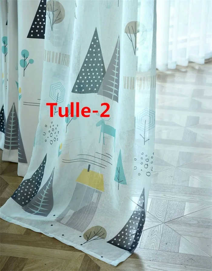 Tulle-2 Скандинавские затемненные занавески s для гостиной, спальни, детской комнаты, занавески для мальчиков, готовые занавески на заказ, затенение, ставка 70-75%, p143#3 - Цвет: Tulle-2
