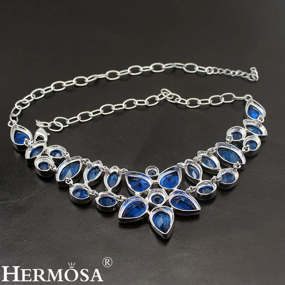 Hermosa Queen Design NEW Style Ocean Bluetopaz Women Ladies Jewelry Charms Necklaces 20 Inch Free Shipping | Украшения и