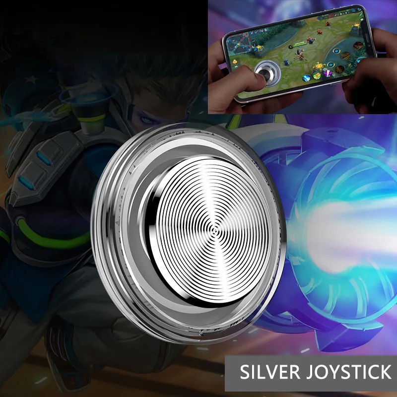 silver UKKUER мобильная игра огненная металлическая кнопка Aim ключ для Android Iphone универсальный игровой триггер для мобильных телефонов джойстик шутер контроллер - Цвет: silver