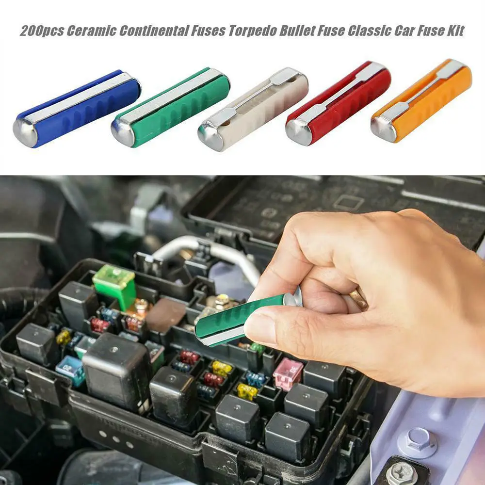 200 шт континентальные предохранители торпеда пули предохранитель классический