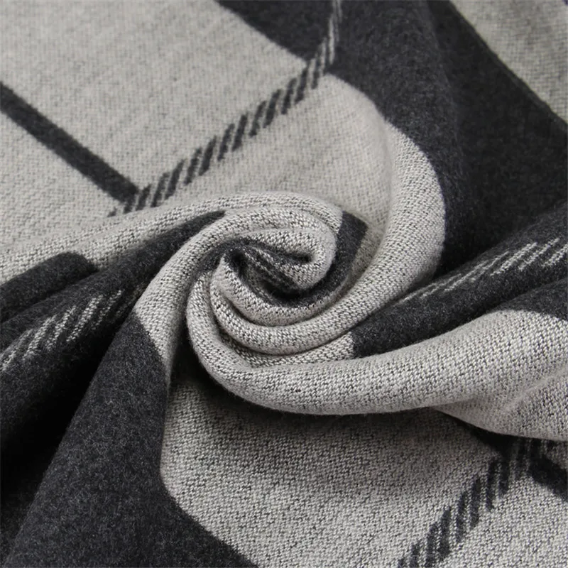 Шарф для мужчин осень-зима винтажный мягкий клетчатый шарф из имитации кашемира высокого качества бренда для делового и повседневного стиля.