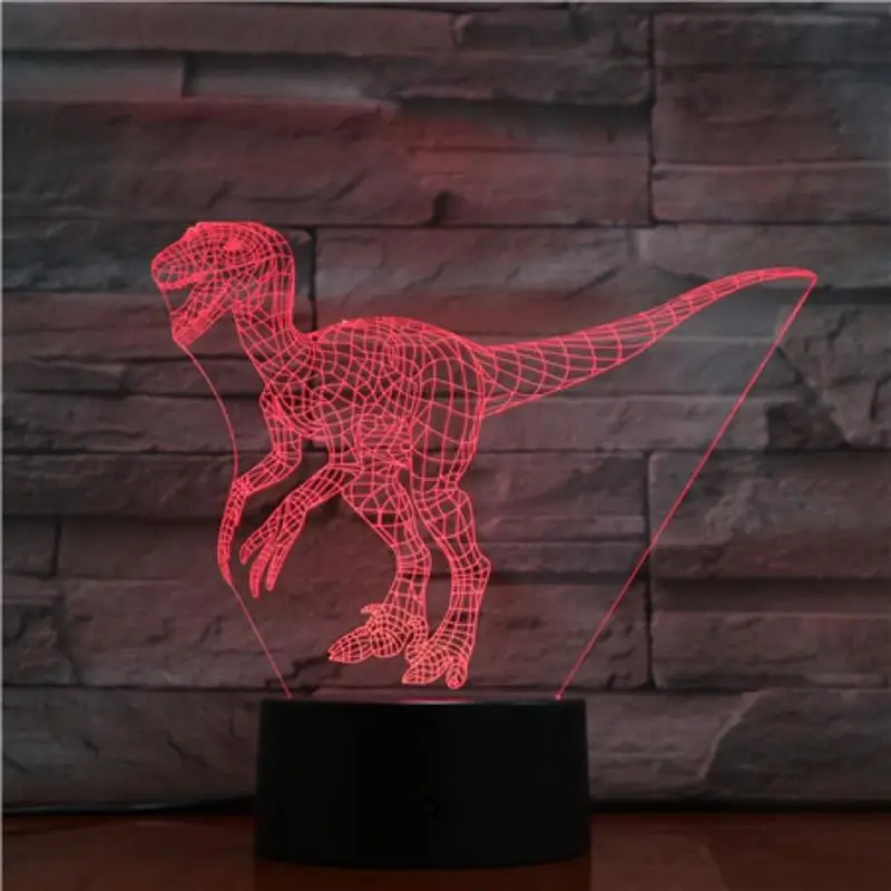 Подарок для мальчика 3D лампа Юрского периода иллюзия затемненный Ночной