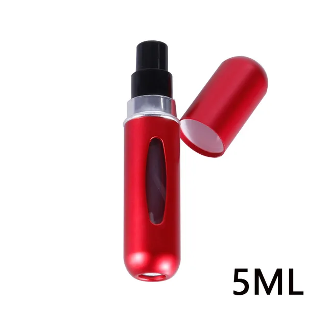 matte RED Портативный дорожный мини-контейнер 5 мл/8 мл, алюминиевая многоразовая пустая бутылочка с распылителем, косметические контейнеры, флакон для духов - Цвет: matte RED