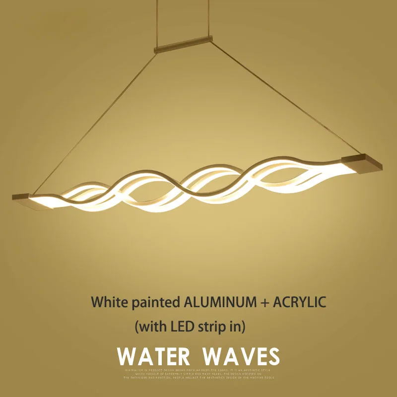 Modern LED Chandelier Light White Painted Aluminum &amp Acrylic for Dinning Room Bar Study Hanging Lights 85-265V | Лампы и освещение