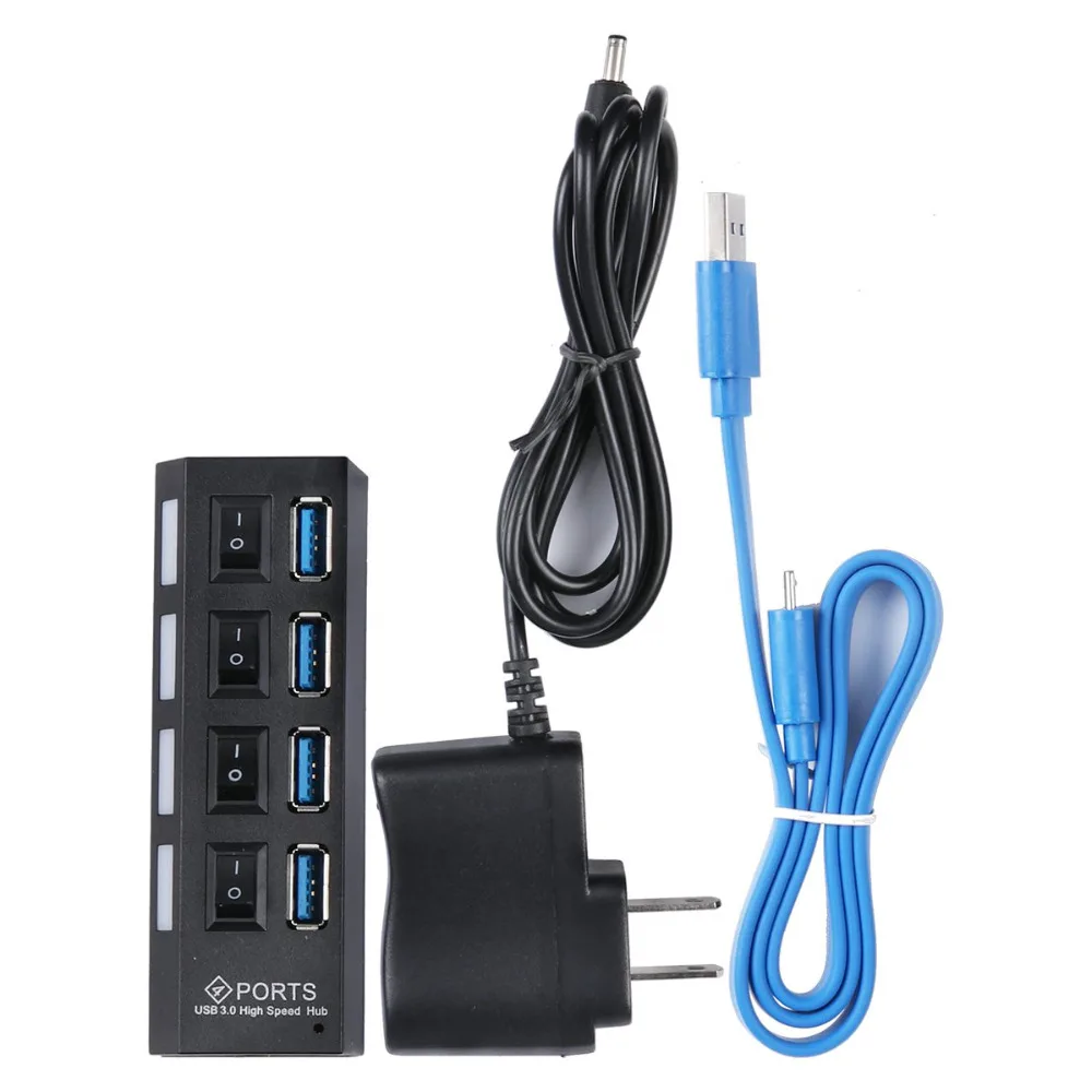 4 Порты и разъёмы USB 3.0 H UB on/off Настенные переключатели+ AC Адаптеры питания кабель для портативных ПК
