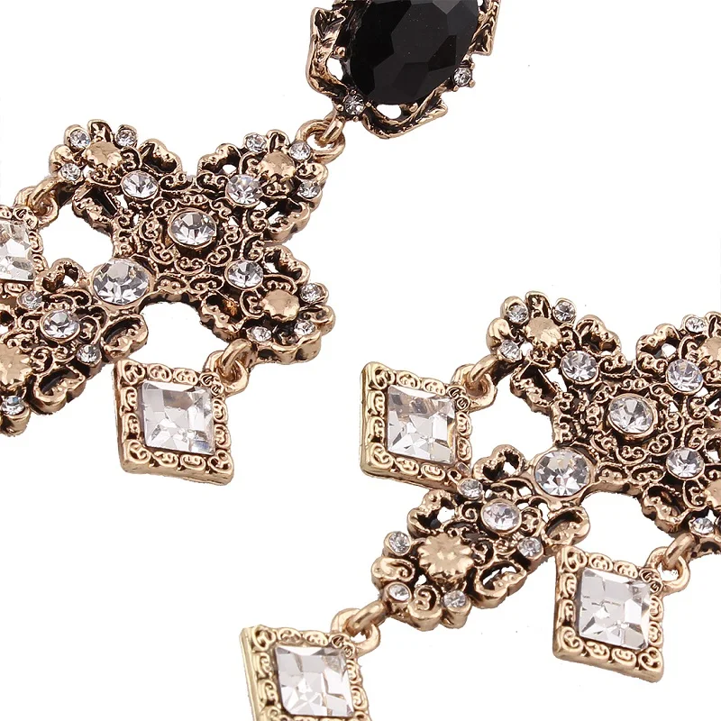 Длинные серьги-подвески в стиле барокко с перекрестными кисточками винтажный