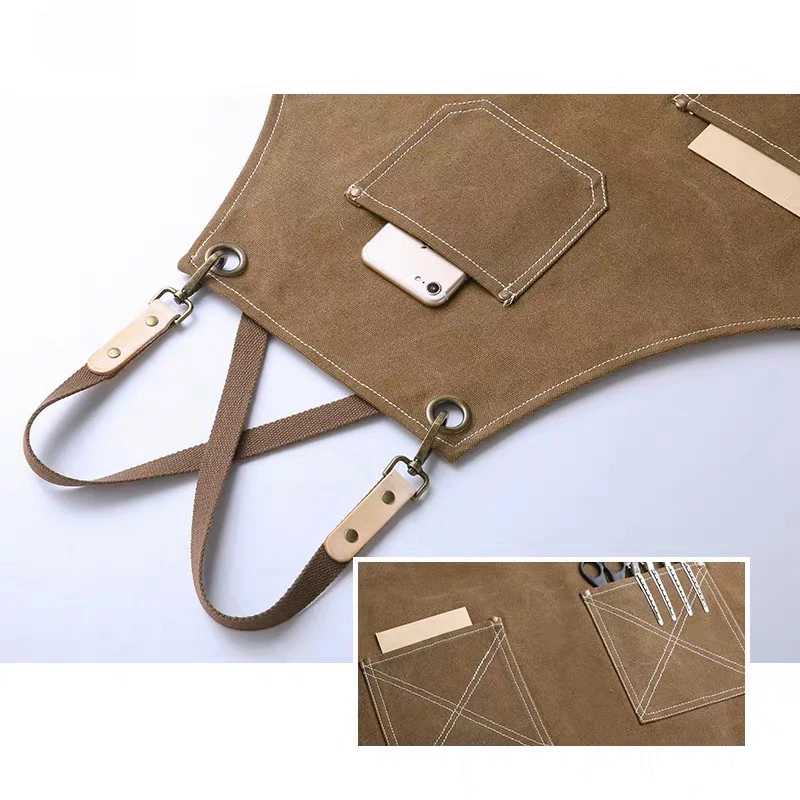 Серый брезентовый фартук хлопковый ремешок для выпечки бармена Бейкера