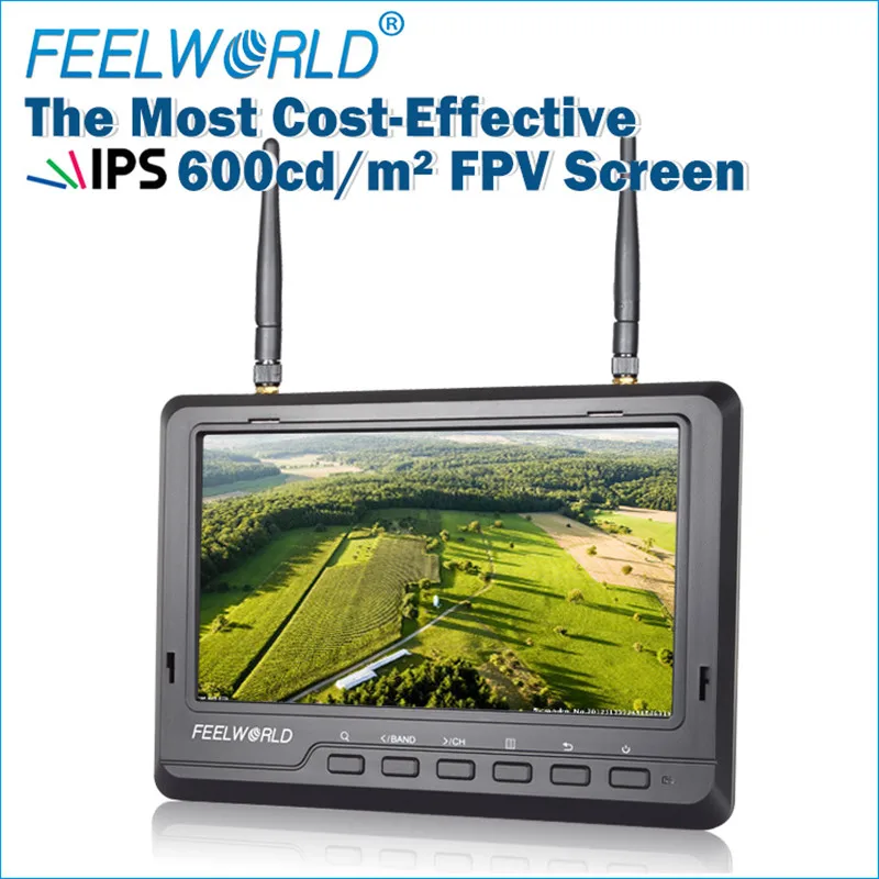 Feelworld FPV720 7 дюймов 1024x600 ips ультра тонкий FPV монитор для Drone двойной 5 8 Г 40CH
