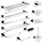 Набор высококачественной фурнитуры для ванной из нержавеющей стали, держатель для рулонной бумаги, вешалка для полотенец, держатель для туалетной щетки, Полка для полотенец, аксессуары для ванны