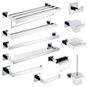 Набор высококачественной фурнитуры для ванной из нержавеющей стали, держатель для рулонной бумаги, вешалка для полотенец, держатель для туалетной щетки, Полка для полотенец, аксессуары для ванны