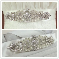 in stock women 2018 hand made pearls wedding accessories crystal wedding belt bridal belt sash