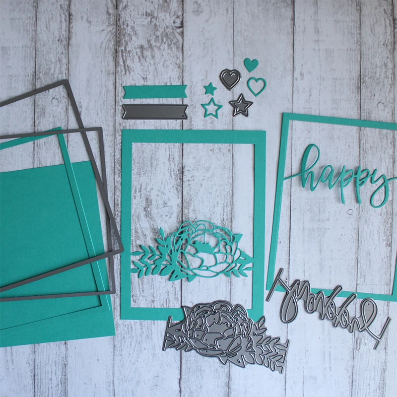 2019 День Святого Валентина счастливый цветок металлические штампы трафареты