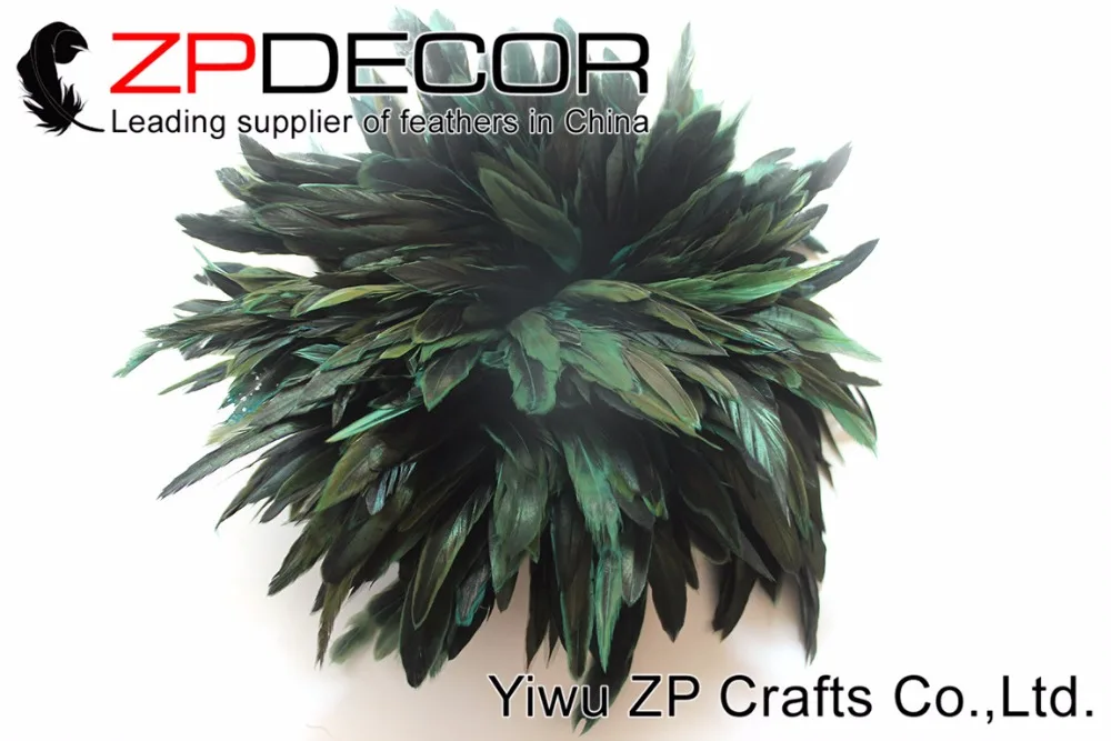 ZPDECOR петух перо 6-8 дюймов Выбор руки бирюзовый синий нанизанный Coque Schlappen перья для карнавала Декор перо