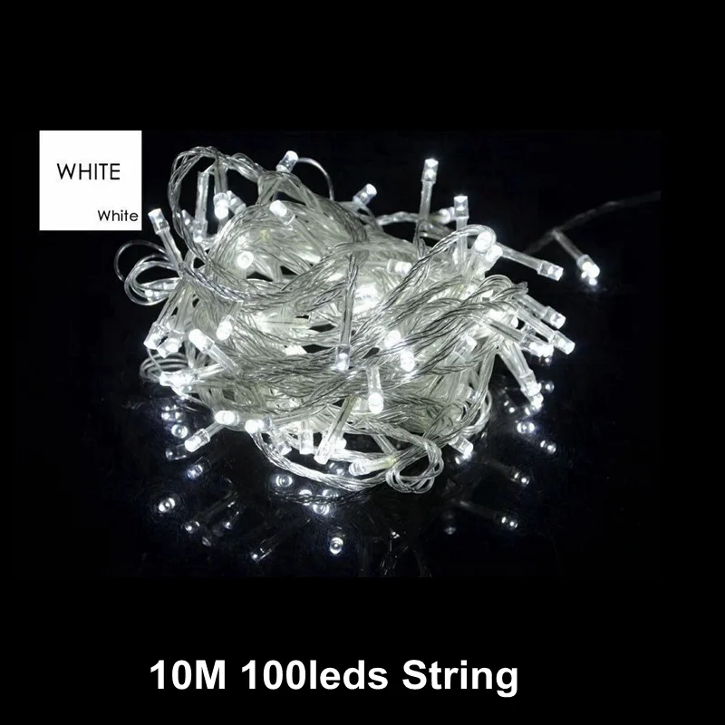 10M 100leds String Светодиодный шар 6 м, 20 лампочек, уличный ландшафтный светильник, гирлянда, сделай сам, для рождественской вечеринки, свадьбы, сказочный светильник, 220 В, Европейский штекер, садовый декор - Испускаемый цвет: 10M 100leds String