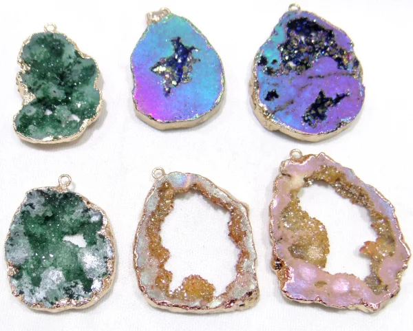 Groothandel титановый кристалл для рукоделия кварцевый камень подвесной 6 шт.|Шармы| |