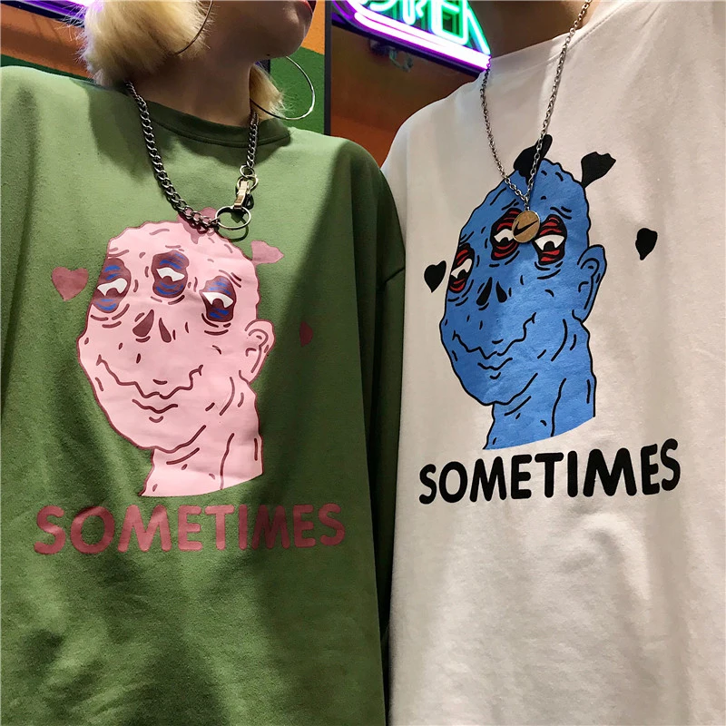 Polera Mujer, весенне-летняя футболка, женская одежда в Корейском стиле, Ulzzang, Harajuku, мультяшная забавная футболка, женские топы с коротким рукавом