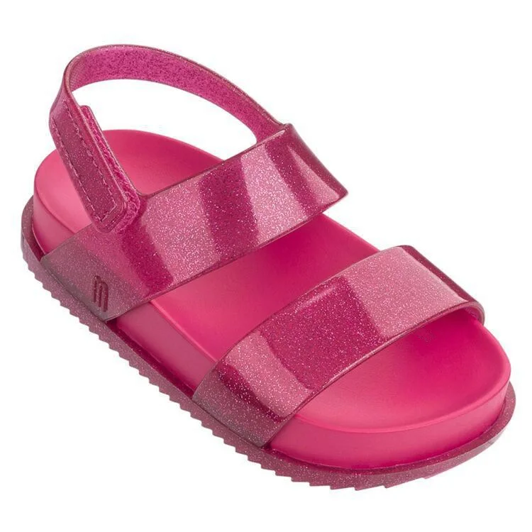 Mini Melissa/брендовые сандалии г. новые сандалии для девочек детская обувь Melissa пляжные сандалии для девочек 13 см-1 см Нескользящие - Цвет: Pink
