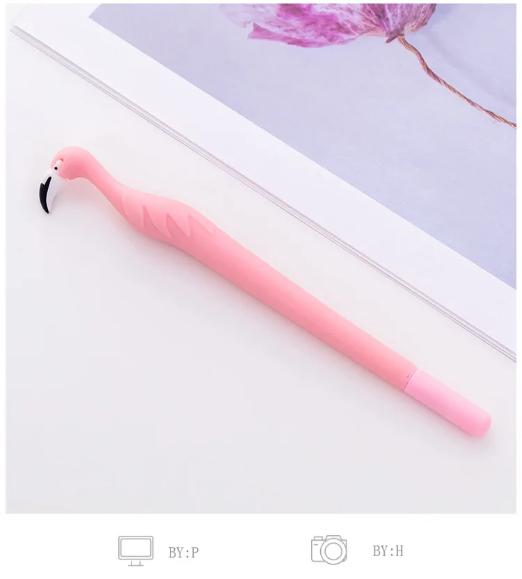 6pcs pink Милый Фламинго гелевая ручка прекрасный лебедь животное каваи школьные офисные поставки письмо подарок канцелярский магазин материал пункт инструменты Bts - Цвет: 6pcs pink