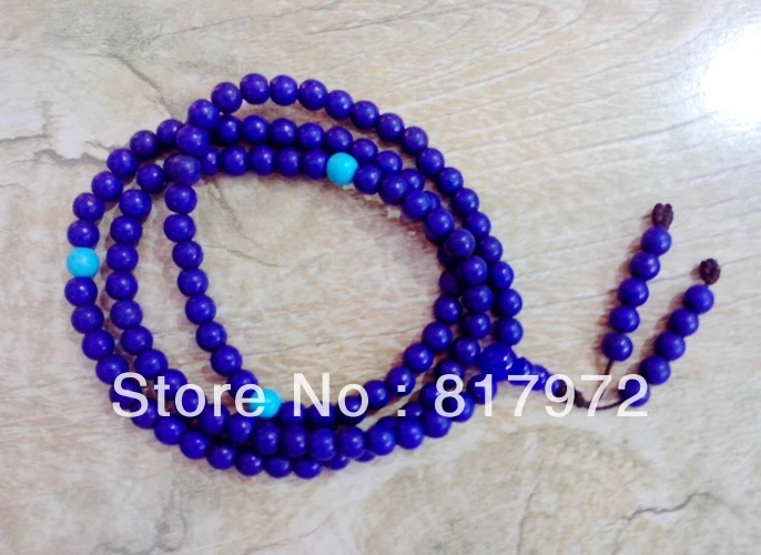 6 мм бисер голубой Лазурит Камень howlite Молитва мала Розарий бусины 108 Будда