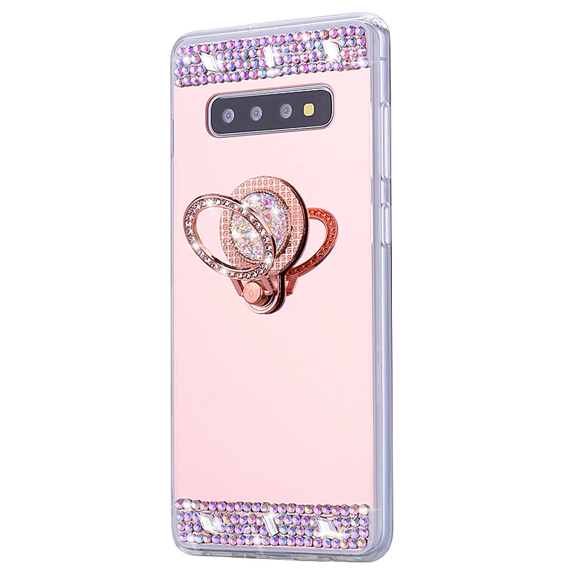 Mirror Glitter Crystal For Samsung Galaxy S10 plus case Soft Silicone Armor A50 S10e Phone back Cover | Мобильные телефоны и