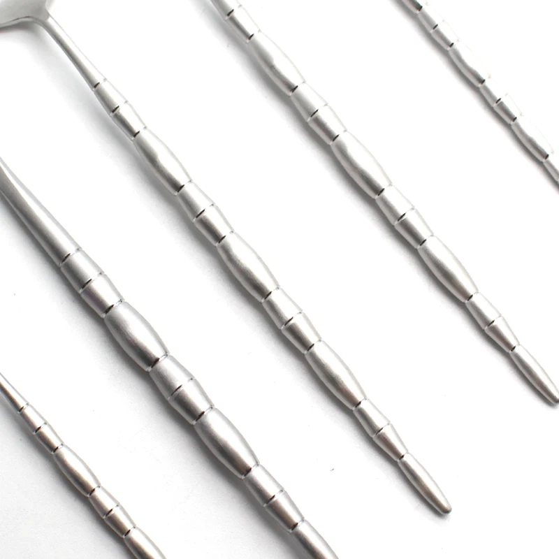 Новинка 2017 набор матовых столовых приборов из нержавеющей стали 420 с серебряной