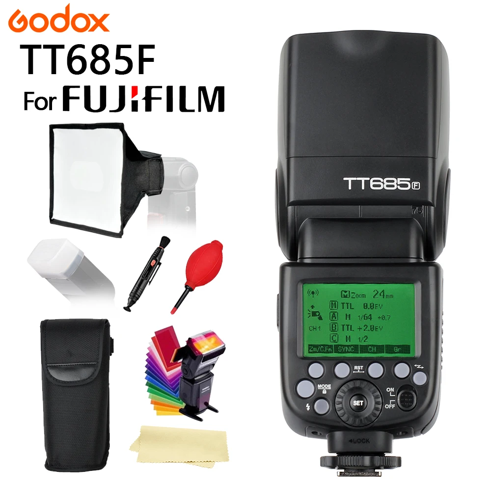 Вспышка Godox TT685 TT685F Speedlite 2 4 ггц X-System 1/8000 с TTL HSS для Fujifilm Fuji 1 5 8 | Электроника