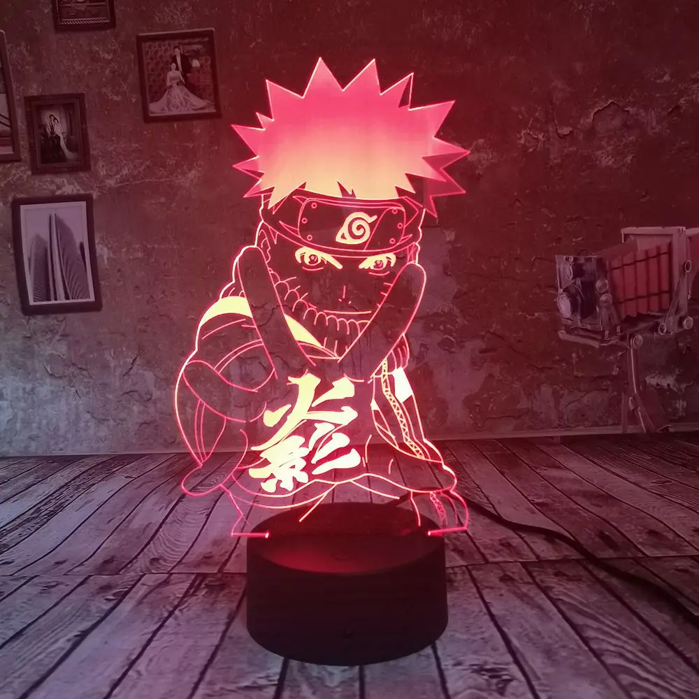 Ночник Наруто Аниме Uzumaki для детей 7 цветов Рождество подарок на день рождения