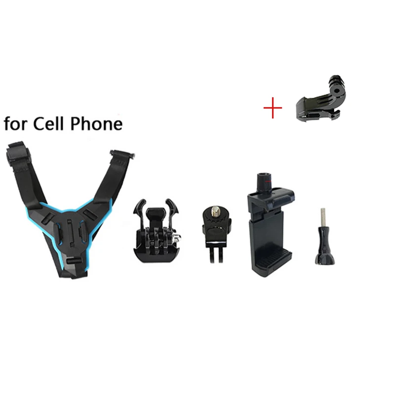 B Мотоциклетный шлем подбородок кронштейн для Gopro SJCAM Xiaomi Yi Экшн камеры и iPhone samsung huawei держатель телефона аксессуары - Цвет: B