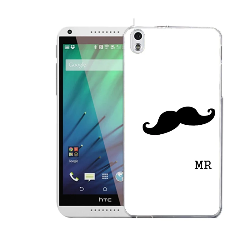 QMSWEI TPU Clear Phone Case For HTC M8 Soft Moustache Printed Couple Hand Heart Lips Back Cover Free shipping D820 M9 A9 |