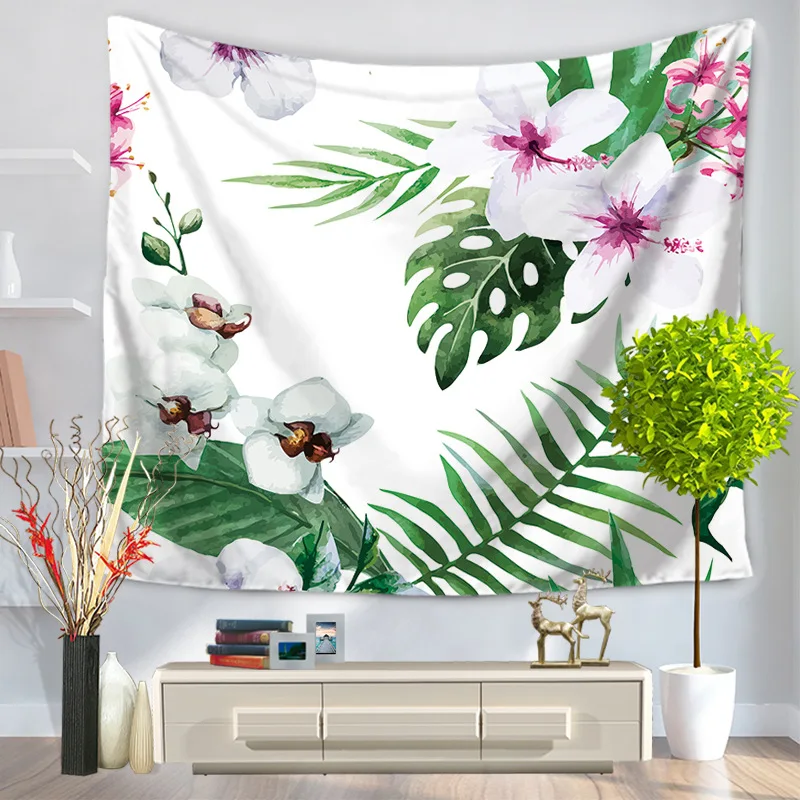 Green Plant Tapestry Wall Decor Mandala mandala Blanket tapestries Home toallas playa arazzo da parete | Дом и сад