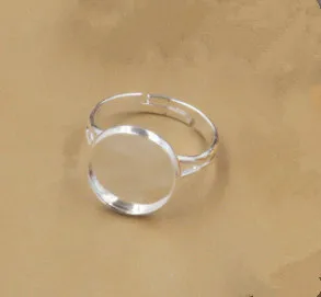 Silver 10 шт. Регулируемый основа для кольца База Подходит диаметр 8 10 12, 14, 16, 18, 20, 25 мм стеклянные кабошоны кулоны в оправе лоток "сделай сам" для изготовления ювелирных изделий, кольцо - Цвет: Silver