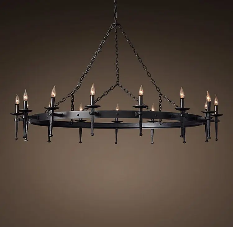 Свечеобразная лампа старинная американская восстановленная черная