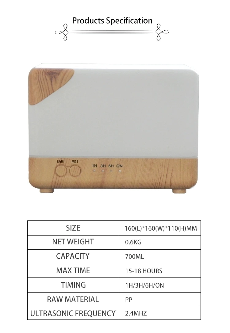 WIFI APP Smart Essential Oil Diffuser,Premium 3In1 Ultrasonic Aromatherapy Oil Vaporizer Humidifier,Timer and Auto-Off 700ml