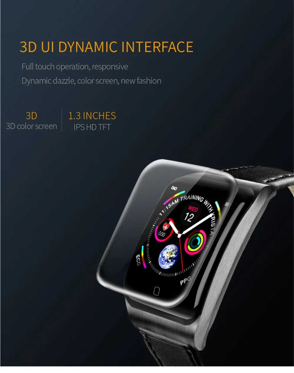 ONEVAN ЭКГ PPG смарт-браслет кровяное давление монитор сердечного ритма водонепроницаемый Женский фитнес-браслет трекер активности мужские спортивные часы