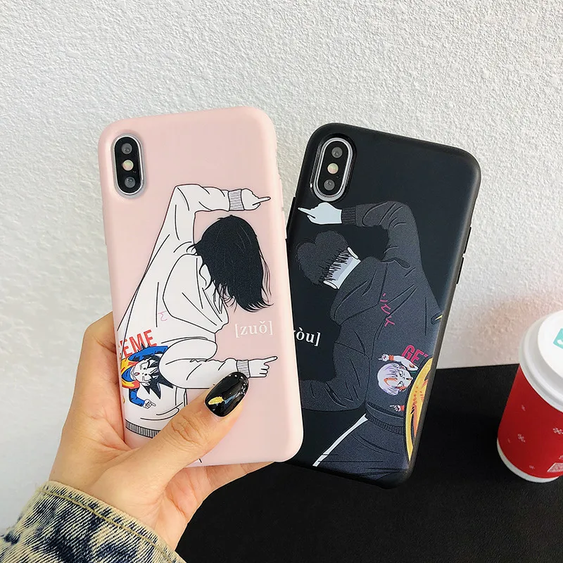 Забавный чехол JAMULAR для пары мальчиков и девочек iPhone X XS MAX XR 7 8 6 6s Plus Модный мягкий