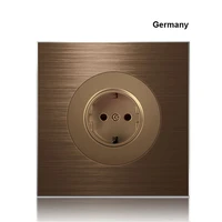 germany france uk socket 86 type 1 2 3 4 gang 1 2way coffee aluminum alloy panel switch socket five hole europe industry switch