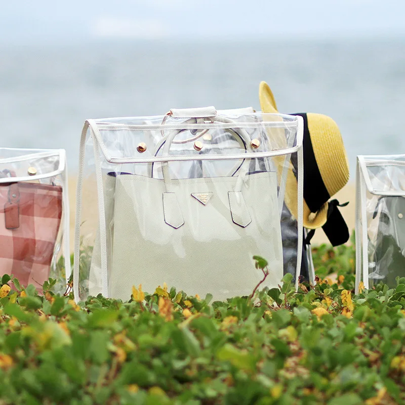 

Transparent seal bag dust bag closet hanging creative storage sorting bag Ladies bag dust cover