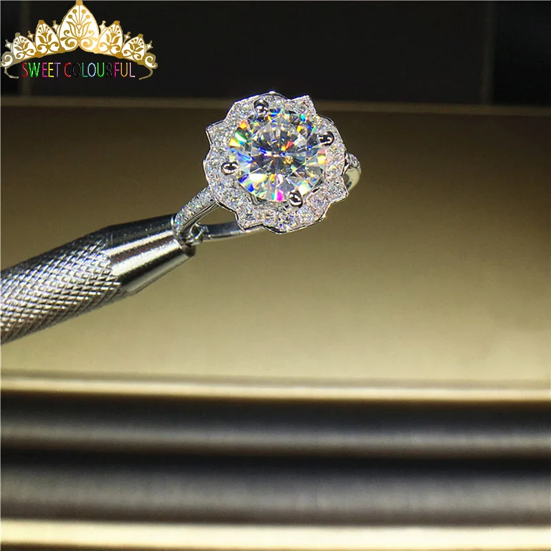 100% 18K 750Au золото Moissanite бриллиантовое кольцо D Цвет VVS с национальным сертификатом