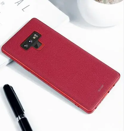XUNDD роскошный кожаный текстурный чехол для телефона для samsung Galaxy Note 9 Магнитный чехол с поддержкой беспроводной зарядки ультра тонкий - Цвет: Красный