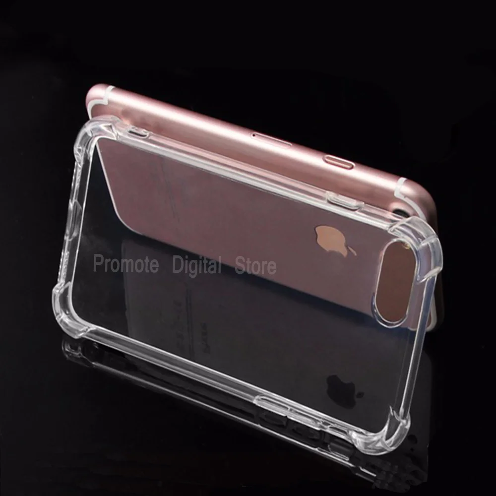 Мягкий ударопрочный чехол из ТПУ для iPhone 5s 5 6 7 прозрачный силиконовый полный